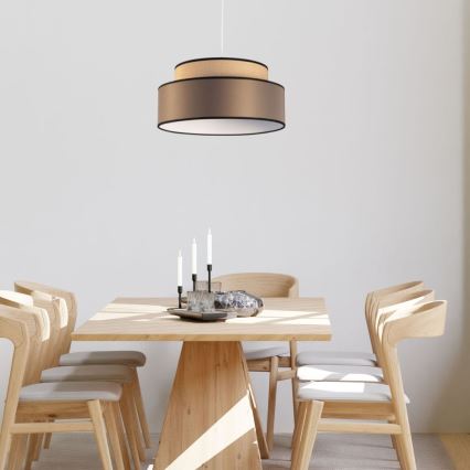 Lustră pe cablu GRACE 1xE27/60W/230V bej/maro