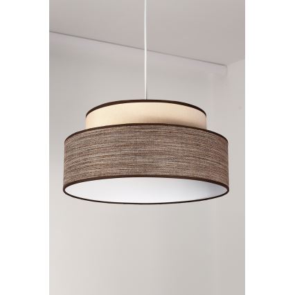 Lustră pe cablu GRACE 1xE27/60W/230V crem/maro