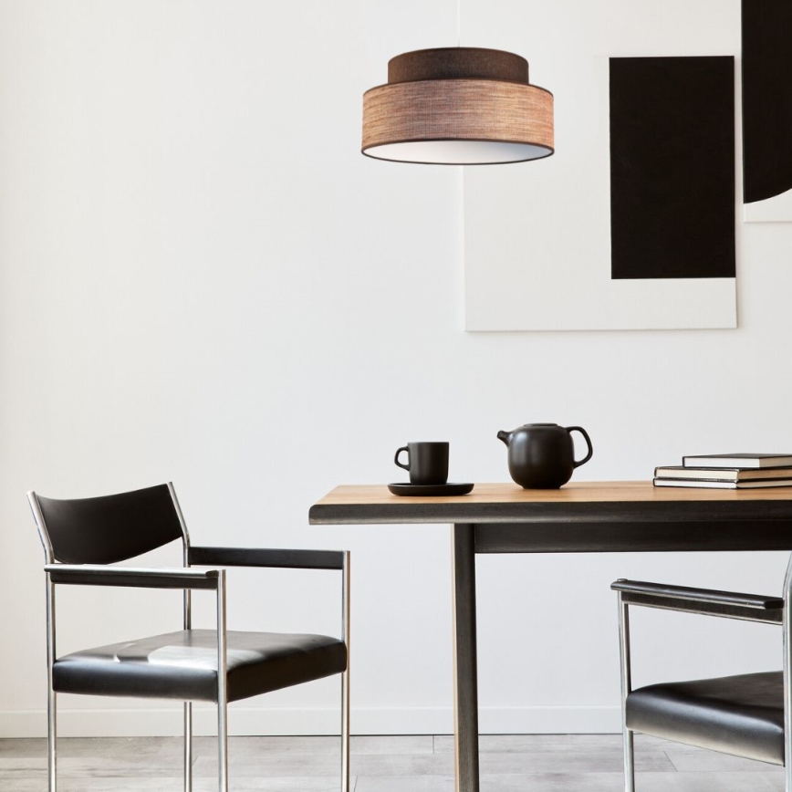 Lustră pe cablu GRACE 1xE27/60W/230V maro/bej