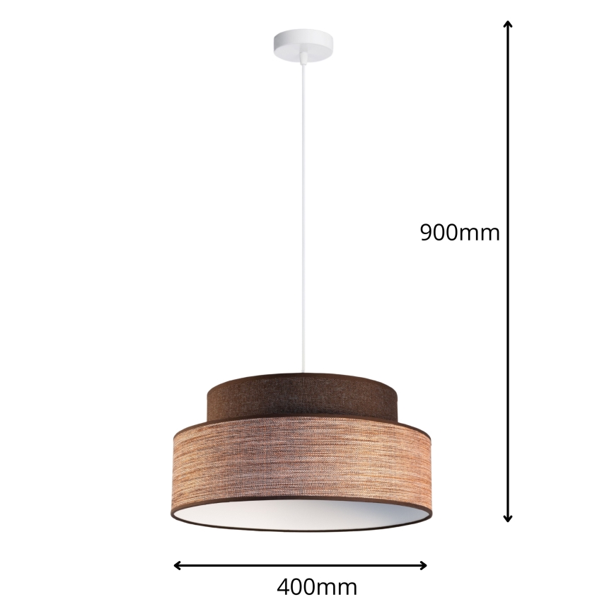 Lustră pe cablu GRACE 1xE27/60W/230V maro/bej