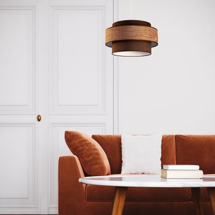 Lustră pe cablu GRACE 1xE27/60W/230V maro/bej