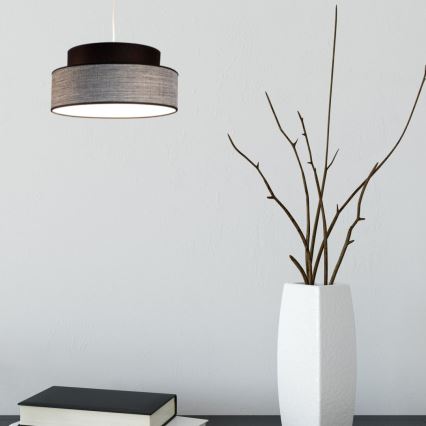 Lustră pe cablu GRACE 1xE27/60W/230V negru/gri