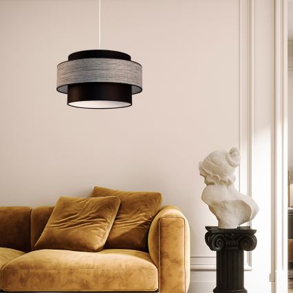 Lustră pe cablu GRACE 1xE27/60W/230V negru/gri