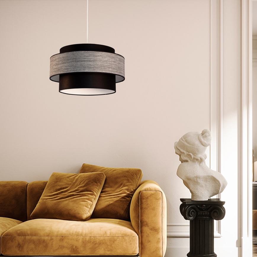 Lustră pe cablu GRACE 1xE27/60W/230V negru/gri