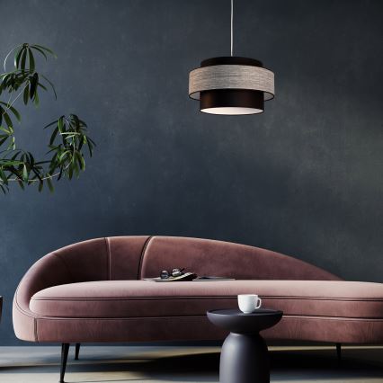 Lustră pe cablu GRACE 1xE27/60W/230V negru/gri