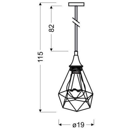 Lustră pe cablu GRAF 1xE27/60W/230V