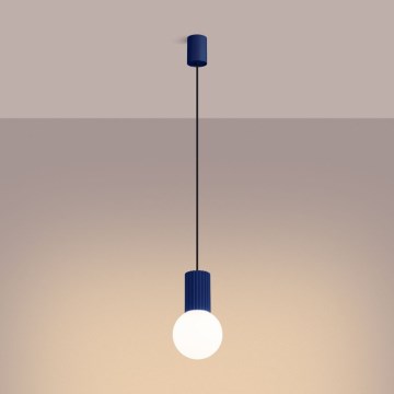 Lustră pe cablu HALO 1xG9/8W/230V d. 12 cm albastru