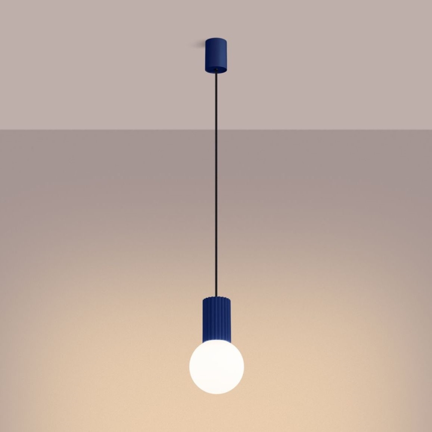 Lustră pe cablu HALO 1xG9/8W/230V d. 12 cm albastru