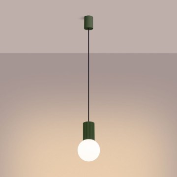 Lustră pe cablu HALO 1xG9/8W/230V d. 12 cm verde