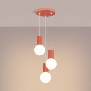Lustră pe cablu HALO 3xG9/8W/230V d. 25 cm roz