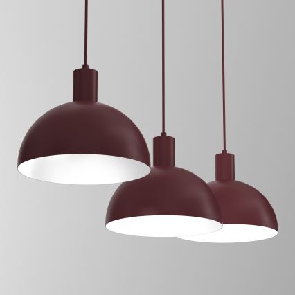 Lustră pe cablu HANDA 3xE27/15W/230V vișiniu