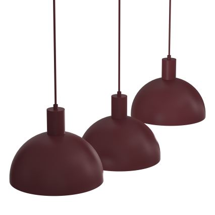 Lustră pe cablu HANDA 3xE27/15W/230V vișiniu