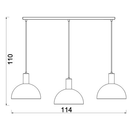 Lustră pe cablu HANDA 3xE27/15W/230V vișiniu