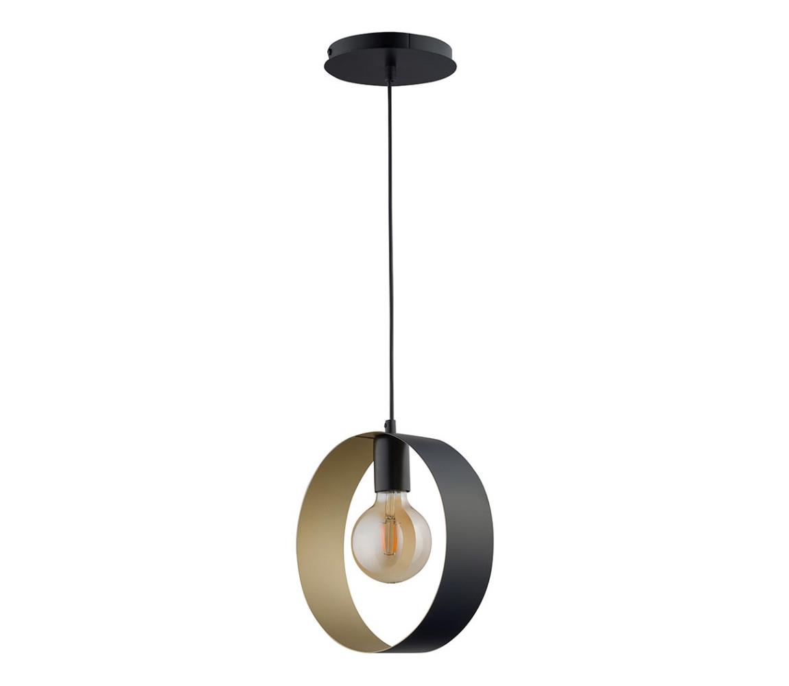 Lustră pe cablu HAPPY 1xE27/60W/230V negru/aurie