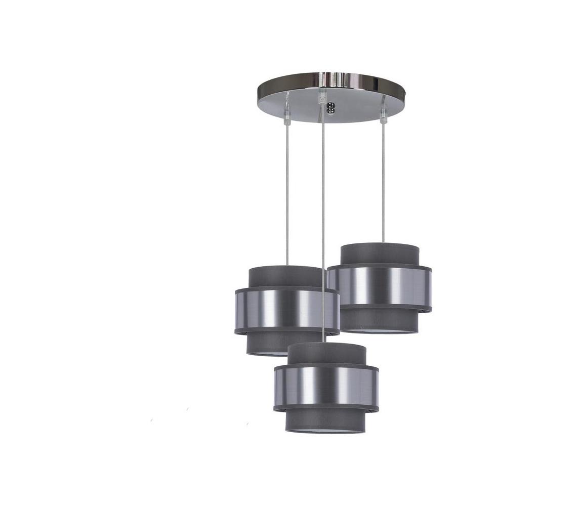 Lustră pe cablu HARE 3xE27/60W/230V gri/crom mat
