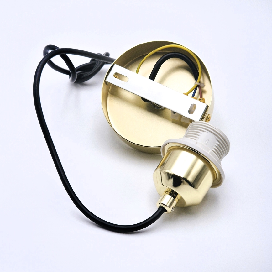 Lustră pe cablu HARMA 1xE27/15W/230V d. 14 cm alb/auriu