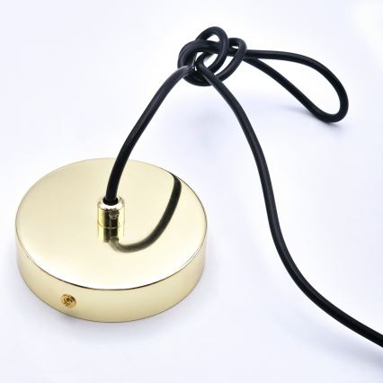 Lustră pe cablu HARMA 1xE27/15W/230V d. 14 cm alb/auriu