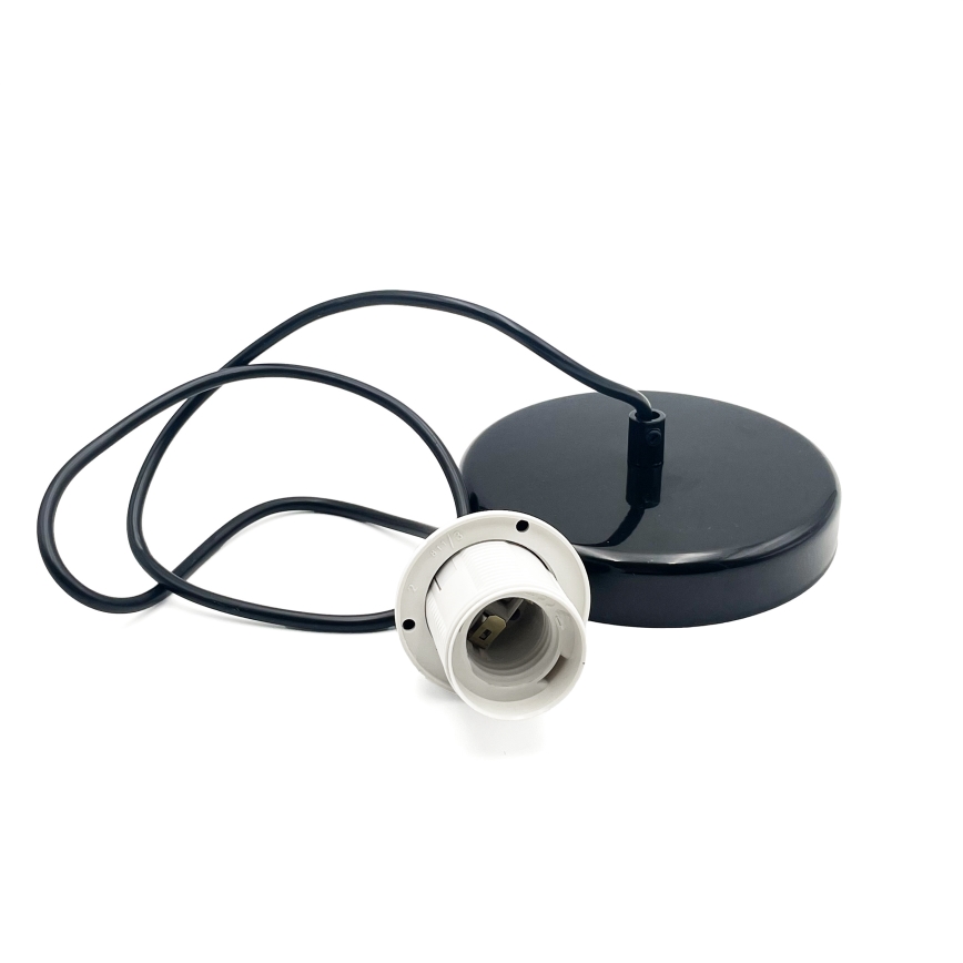 Lustră pe cablu HARMA 1xE27/15W/230V d. 14 cm alb/negru