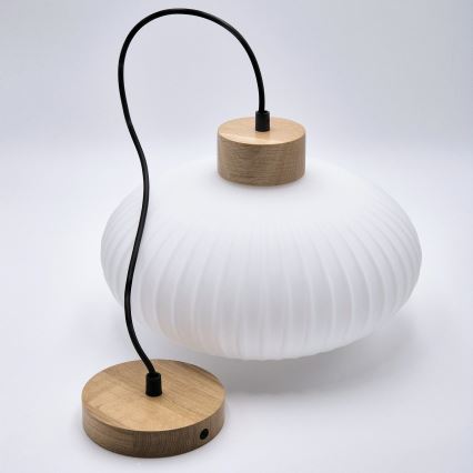 Lustră pe cablu HARMONY 1xE27/15W/230V d. 30 cm alb/stejar