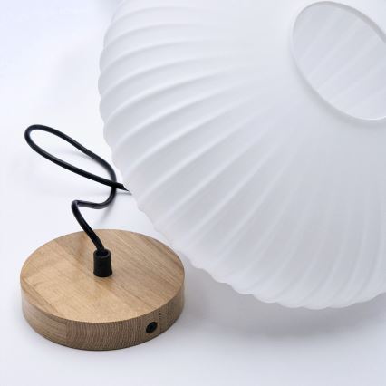 Lustră pe cablu HARMONY 1xE27/15W/230V d. 30 cm alb/stejar