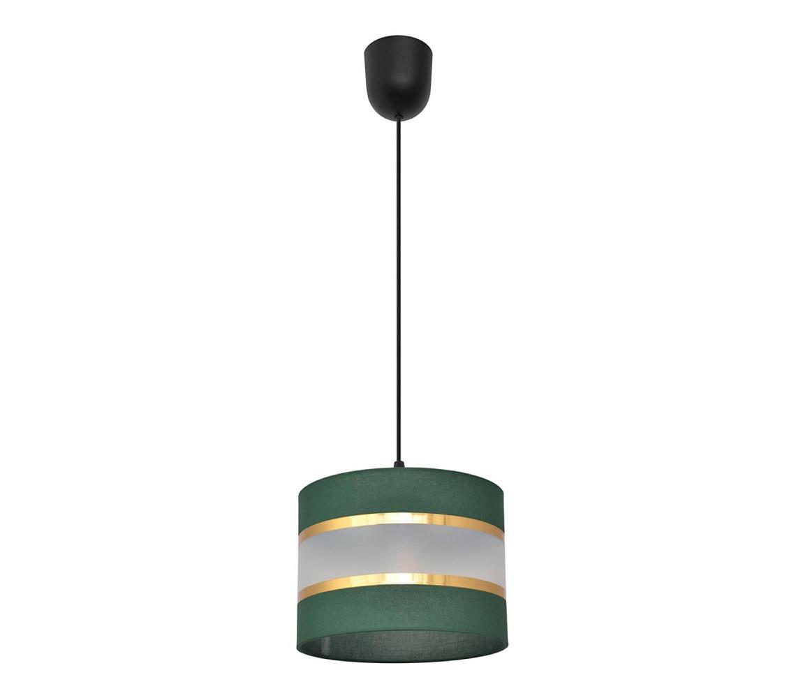 Lustră pe cablu HELEN 1xE27/60W/230V d. 20 cm verde/auriu