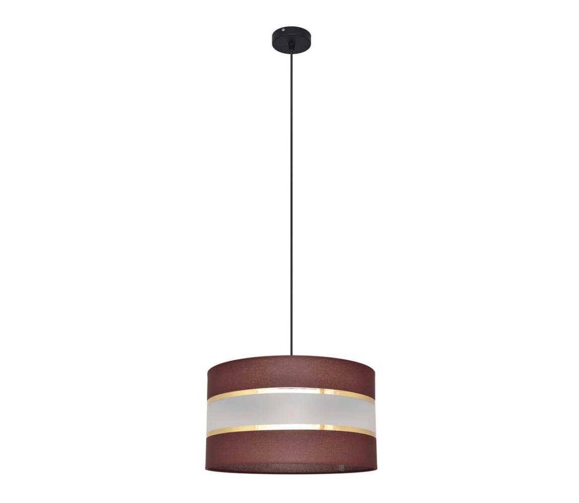 Lustră pe cablu HELEN 1xE27/60W/230V d. 35 cm maro/neagră/aurie