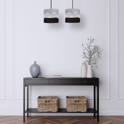 Lustră pe cablu HELEN 2xE27/15W/230V neagră/gri/argintie