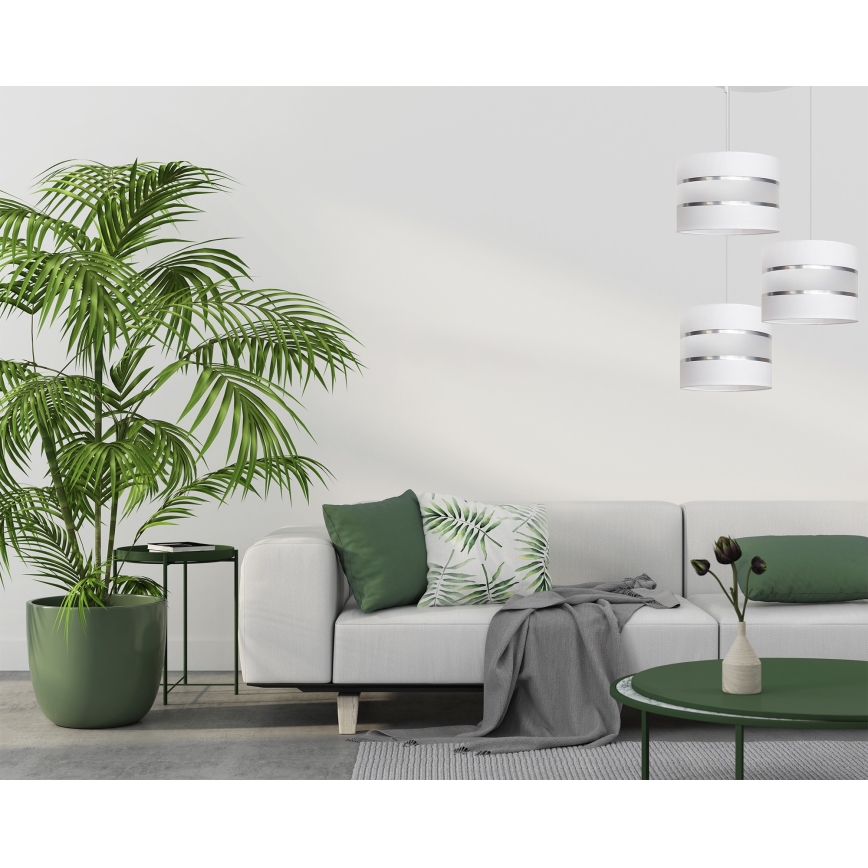 Lustră pe cablu HELEN 3xE27/15W/230V alb