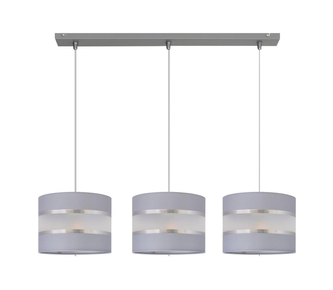 Lustră pe cablu HELEN 3xE27/60W/230V gri/argintie