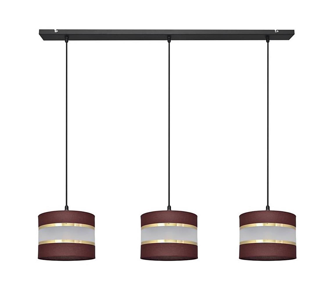 Lustră pe cablu HELEN 3xE27/60W/230V maro/neagră/aurie