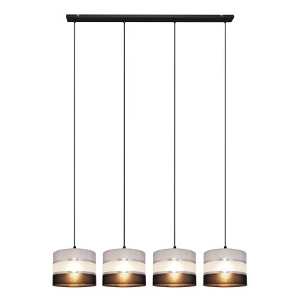 Lustră pe cablu HELEN 4xE27/15W/230V neagră/gri/argintie