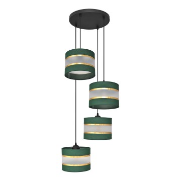 Lustră pe cablu HELEN 4xE27/15W/230V verde/auriu