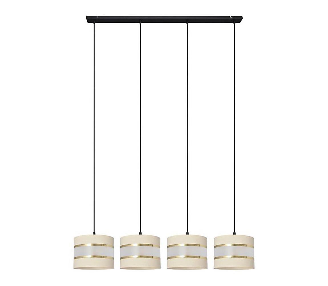 Lustră pe cablu HELEN 4xE27/60W/230V crem/neagră/aurie