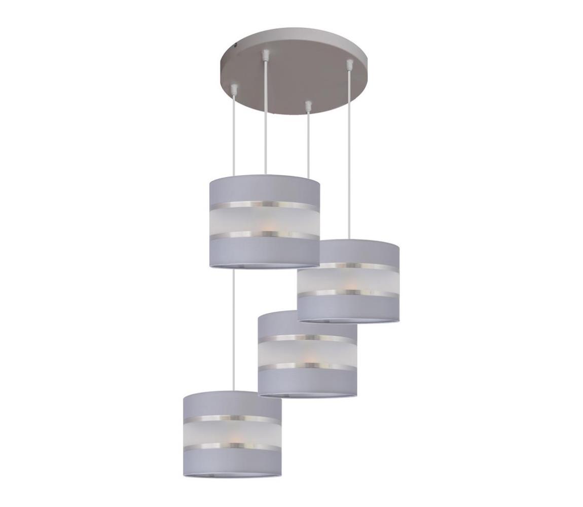 Lustră pe cablu HELEN 4xE27/60W/230V gri/argintie