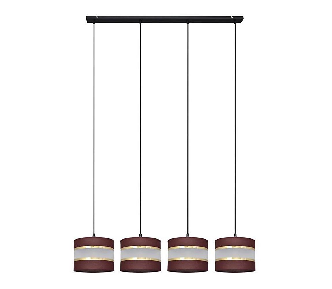 Lustră pe cablu HELEN 4xE27/60W/230V maro/neagră/aurie