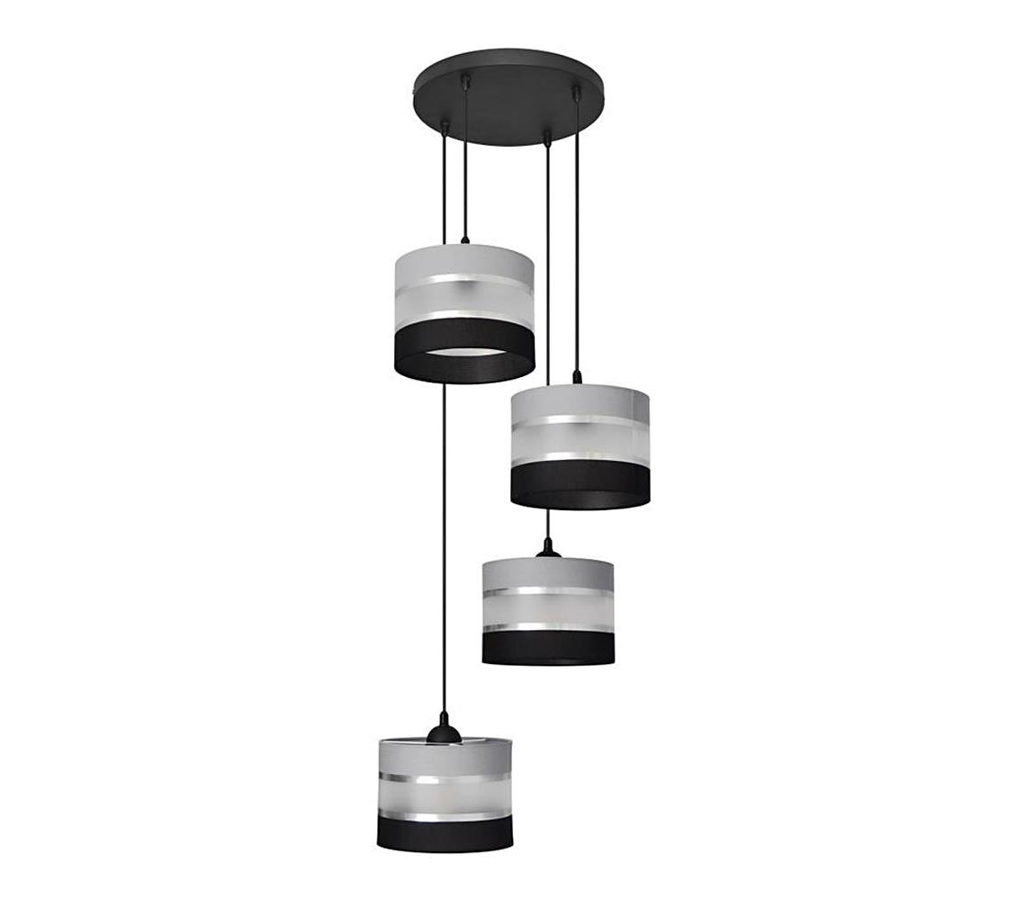 Lustră pe cablu HELEN 4xE27/60W/230V neagră/gri/argintie