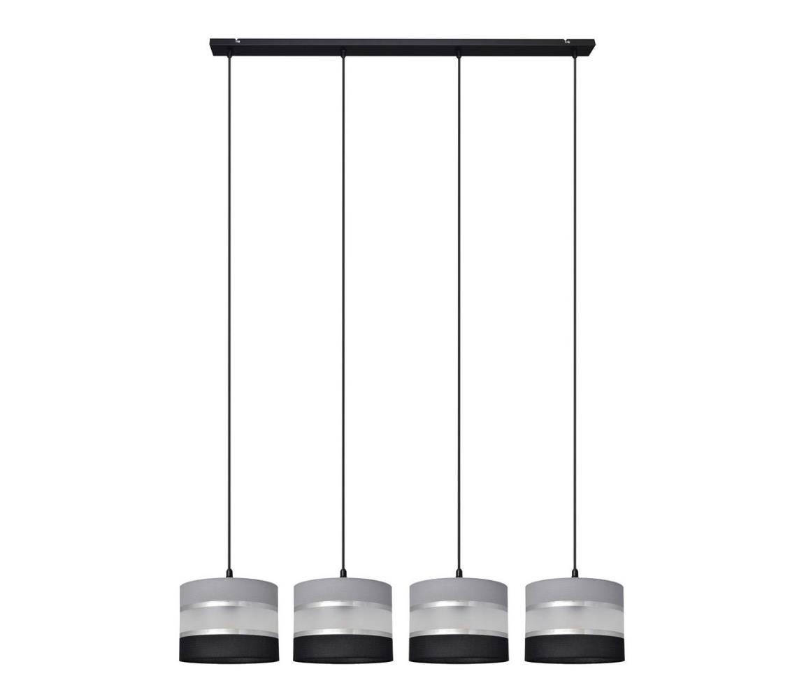 Lustră pe cablu HELEN 4xE27/60W/230V neagră/gri/argintie