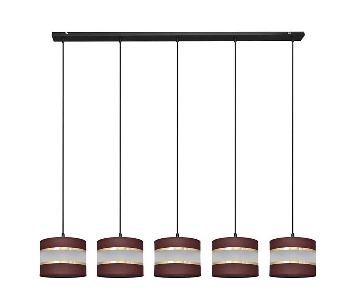 Lustră pe cablu HELEN 5xE27/60W/230V maro/neagră/aurie