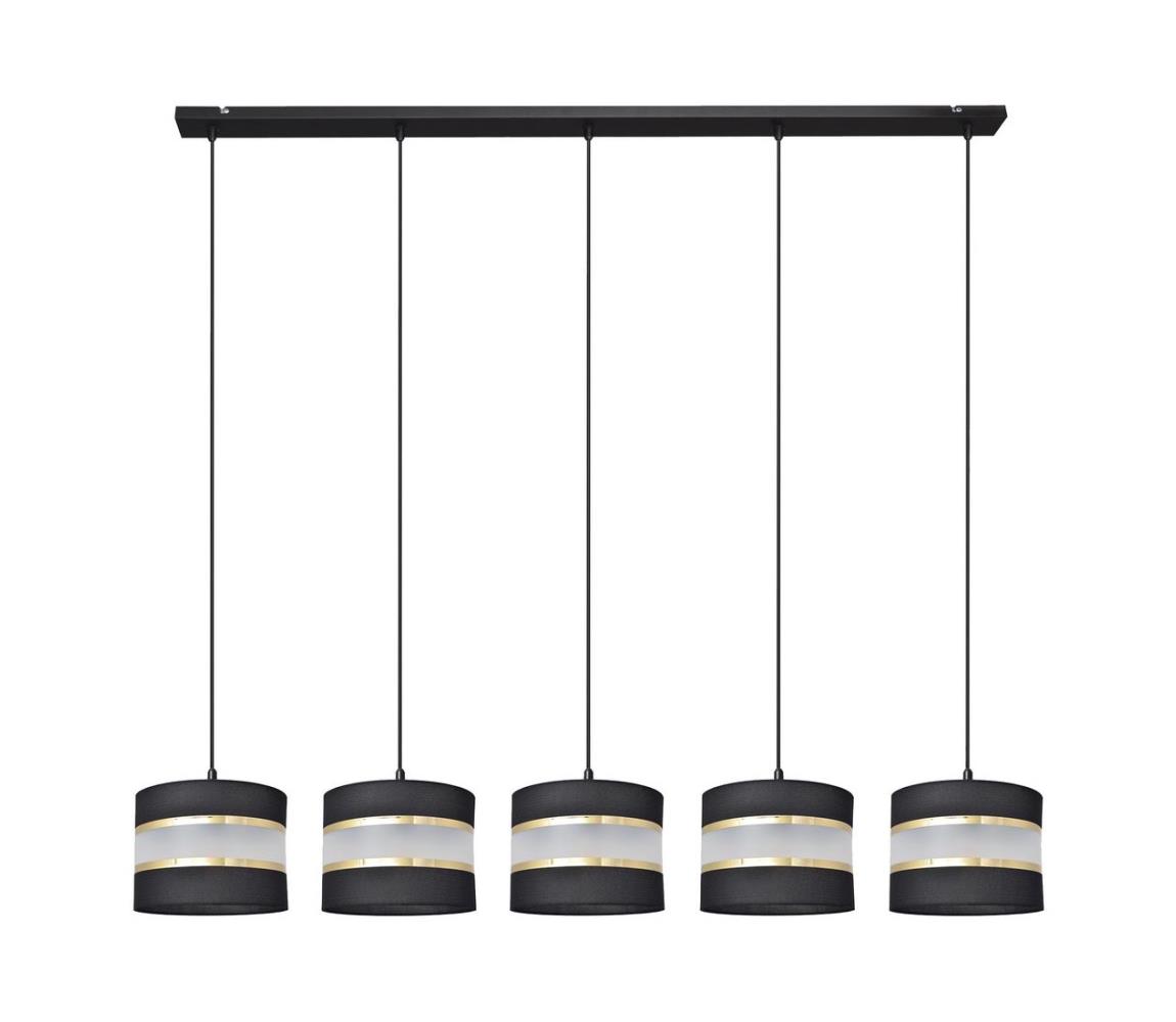 Lustră pe cablu HELEN 5xE27/60W/230V neagră/aurie