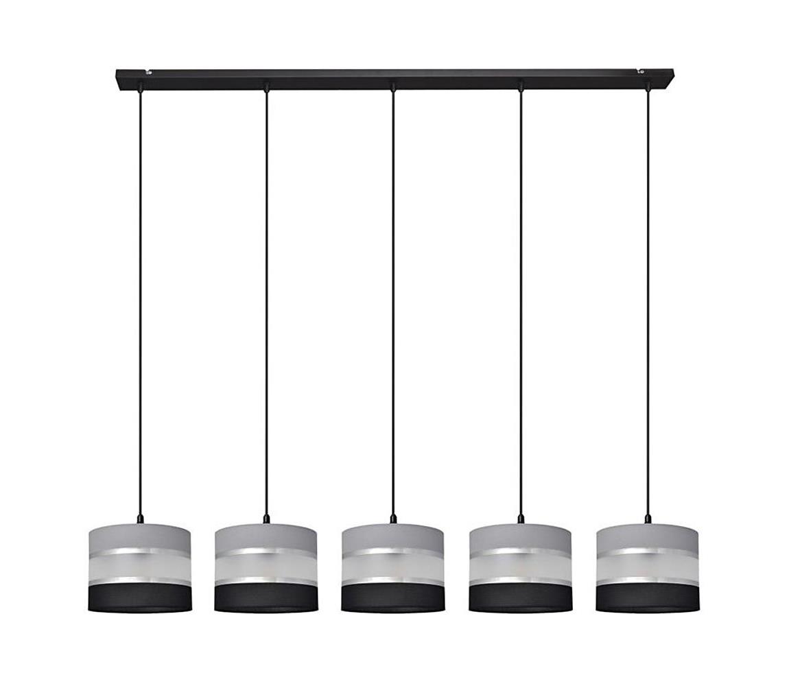 Lustră pe cablu HELEN 5xE27/60W/230V neagră/gri/argintie