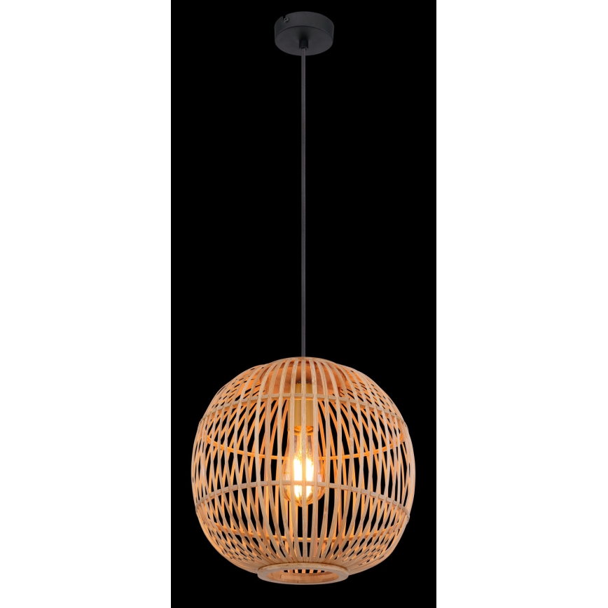 Lustră pe cablu 1xE27/60W/230V bambus Globo