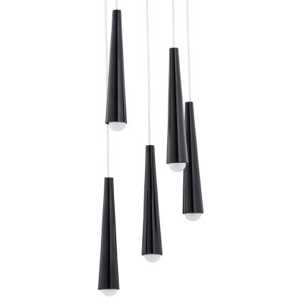 Lustră pe cablu HOLLYWOOD 5xE14/7W/230V neagră Argon 2103