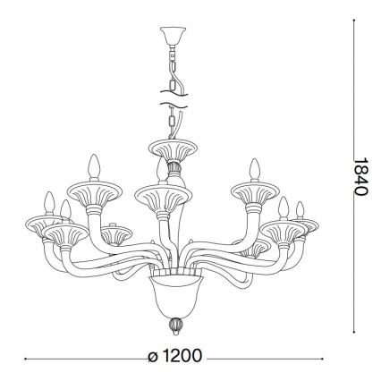 Lustră pe cablu Ideal Lux BRIGITTA 12×E14/40W/230V