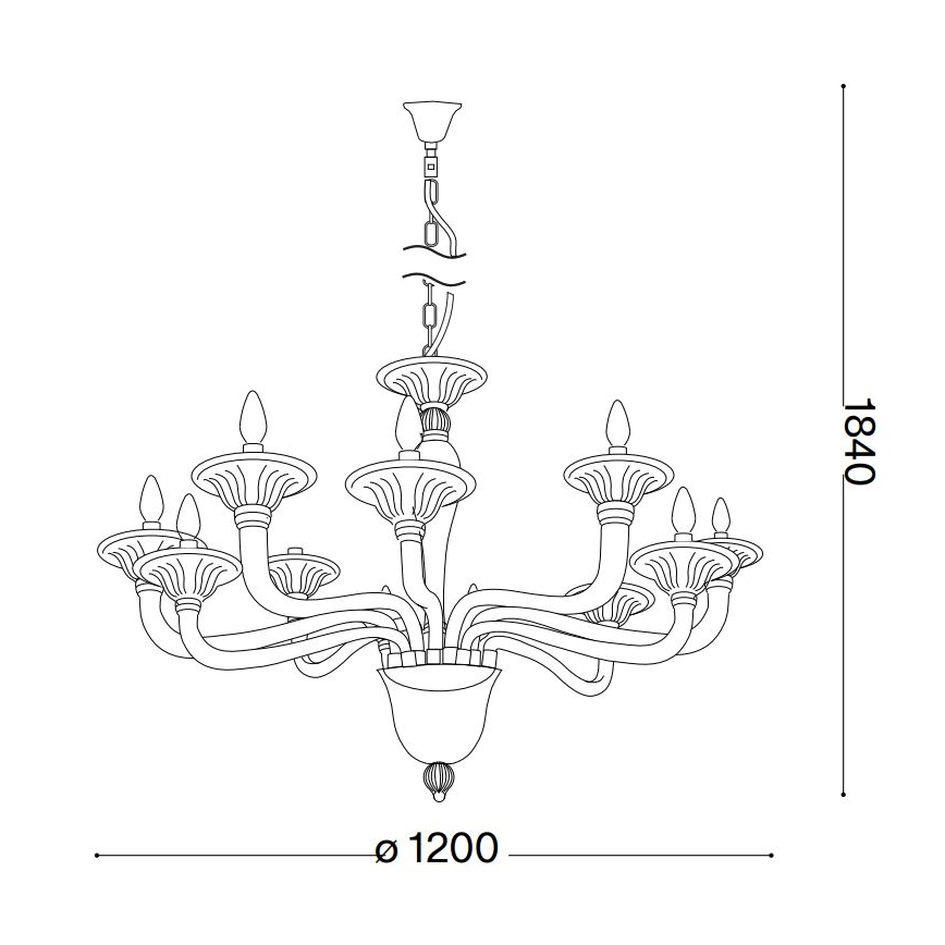 Lustră pe cablu Ideal Lux BRIGITTA 12×E14/40W/230V