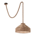Lustră pe cablu Ideal Lux CANAPA 1xE27/15W/230V d. 41 cm maro