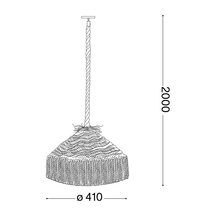 Lustră pe cablu Ideal Lux CANAPA 1xE27/15W/230V d. 41 cm maro