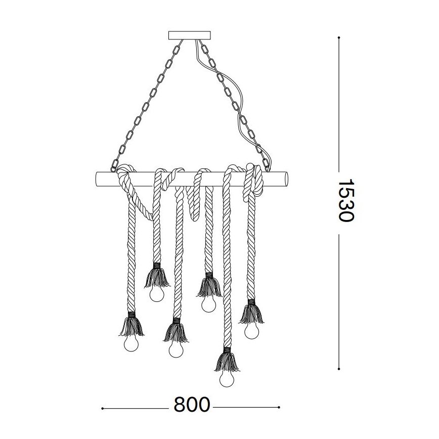 Lustră pe cablu Ideal Lux CANAPA 6xE27/15W/230V maro