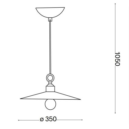 Lustră pe cablu Ideal Lux CANTINA 1xE27/42W/230V d. 35 cm alamă