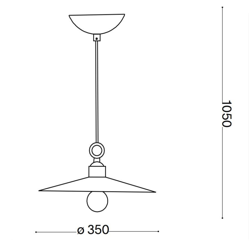 Lustră pe cablu Ideal Lux CANTINA 1xE27/42W/230V d. 35 cm alamă