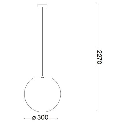 Lustră pe cablu Ideal Lux CARTA 1xE27/25W/230V d. 30 cm alb